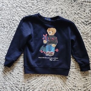 Polo Bear by Ralph Lauren Navy Bear Graphic Kids Sweatshirt Size 3